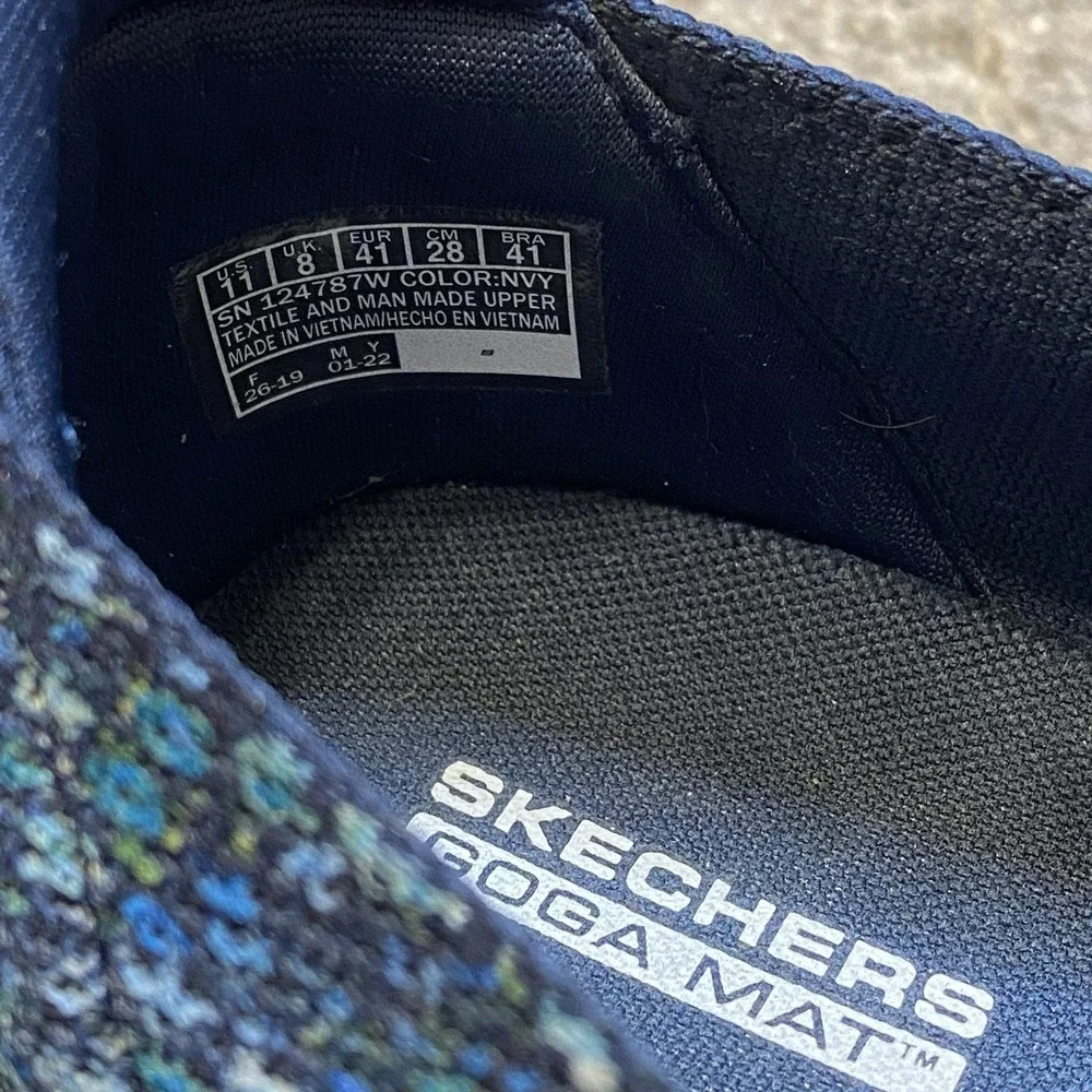 Skechers GoWalk Slip-On Shoes Women  11 EU 41 Blossom Navy Stretch Everyday